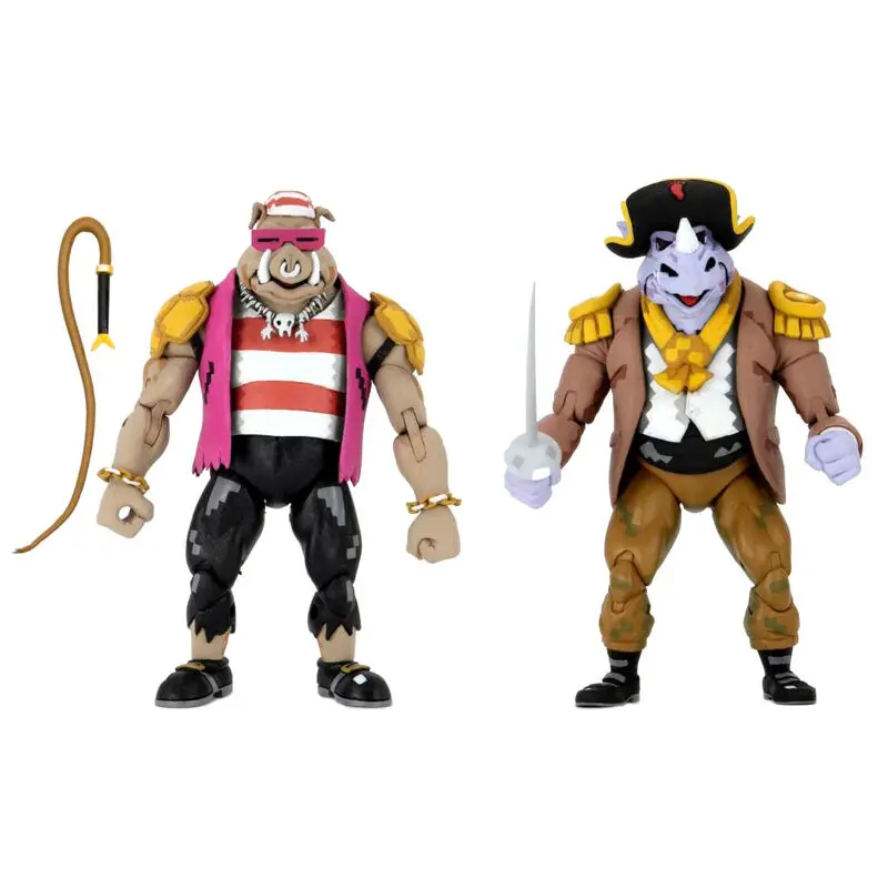Teenage Mutant Ninja Turtles - Turtles in Time Pirate Rocksteady and Bebop pack 2 figures 18cm product photo