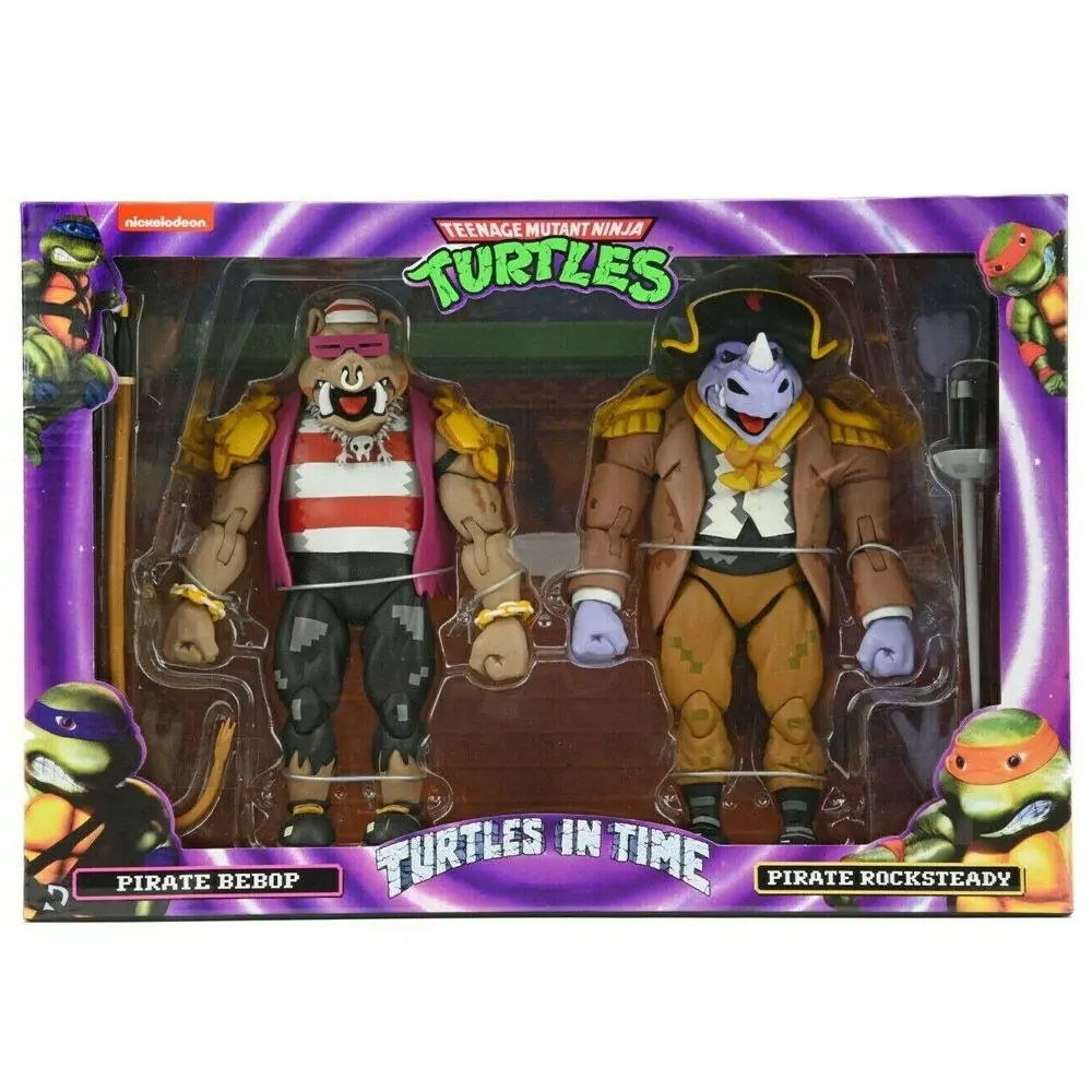 Teenage Mutant Ninja Turtles - Turtles in Time Pirate Rocksteady and Bebop pack 2 figures 18cm product photo