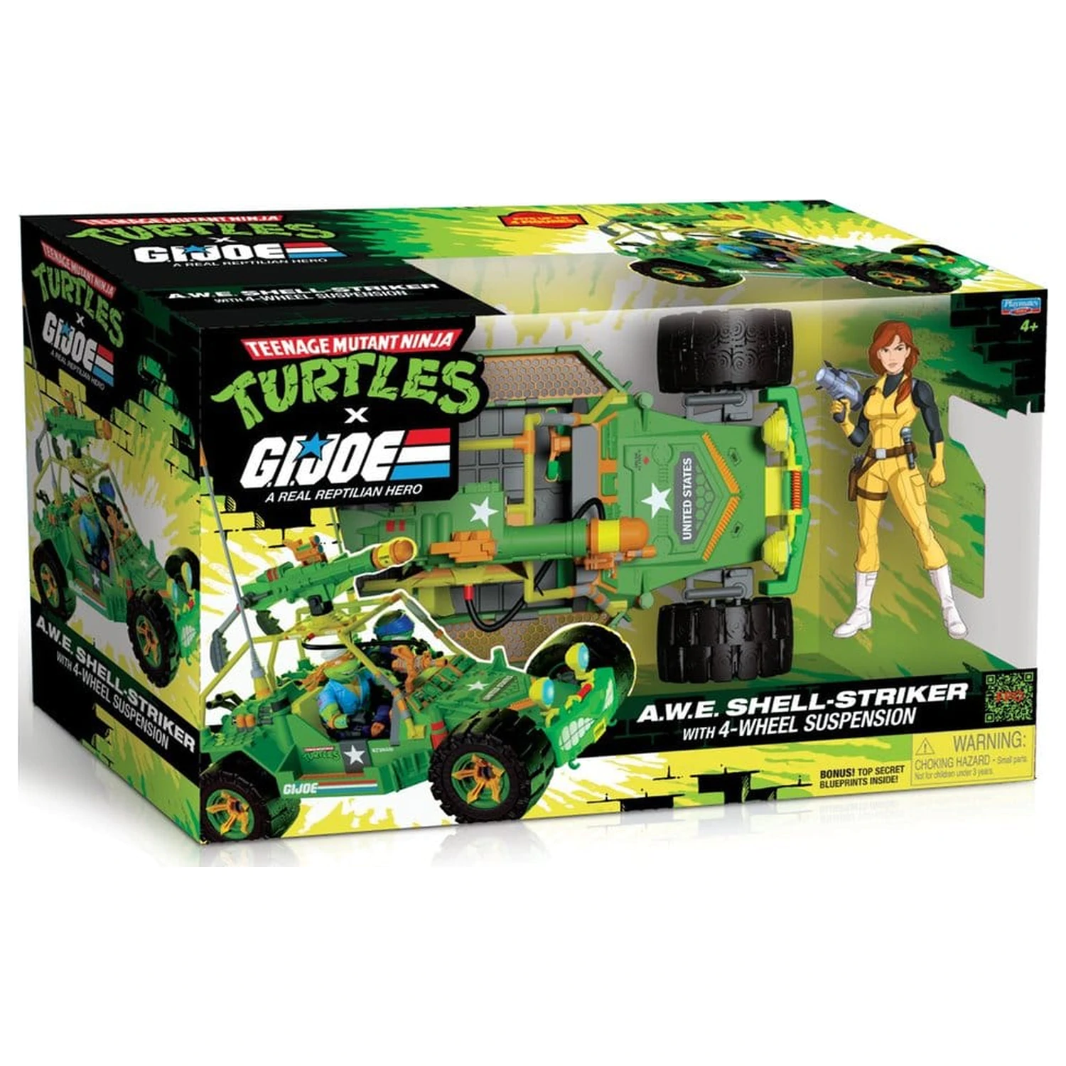 Teenage Mutant Ninja Turtles x G.I. Joe Crossover Classics Vehicle A.W.E. Shell-Striker with Figure product photo