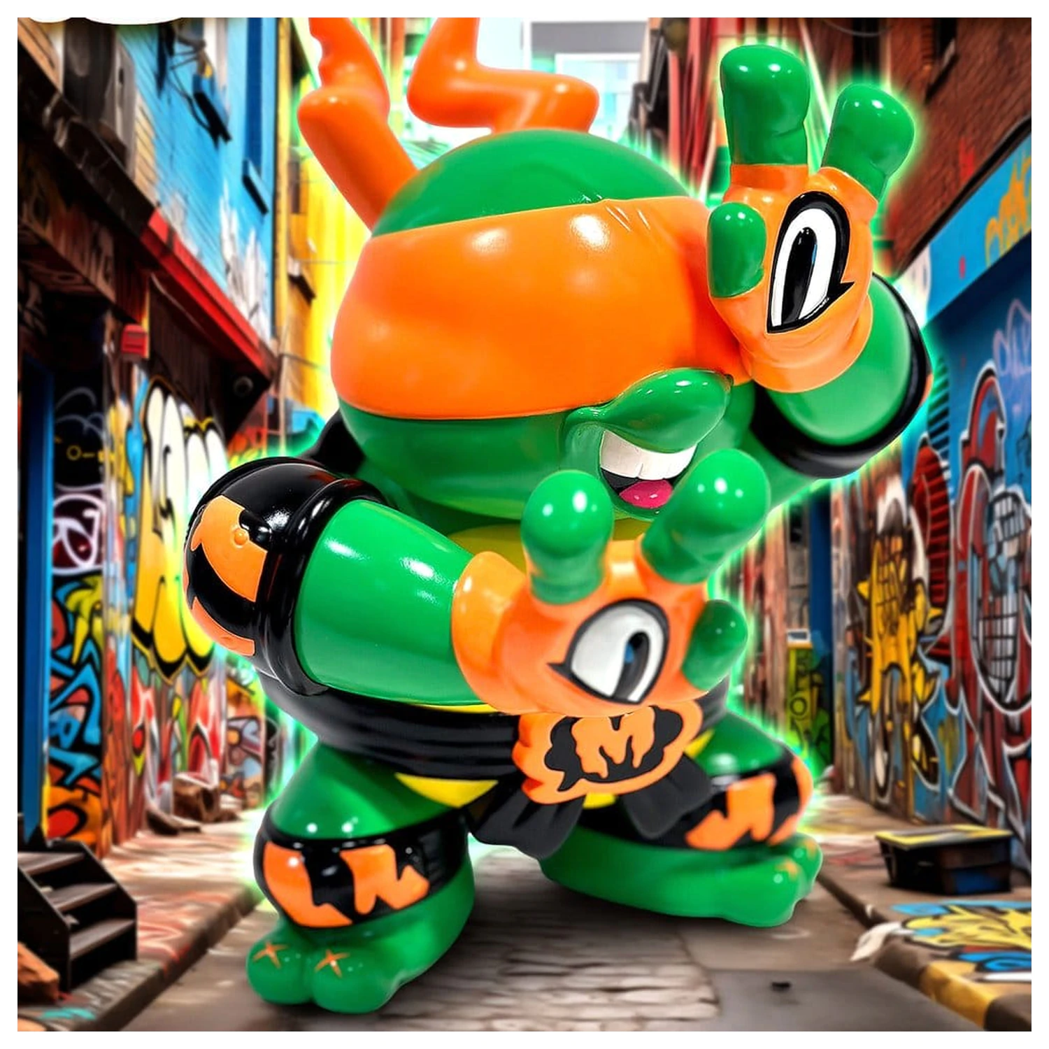 Teenage Mutant Ninja Turtles x Grape Brain Vinyl Figure Michelangelo 24 cm product photo