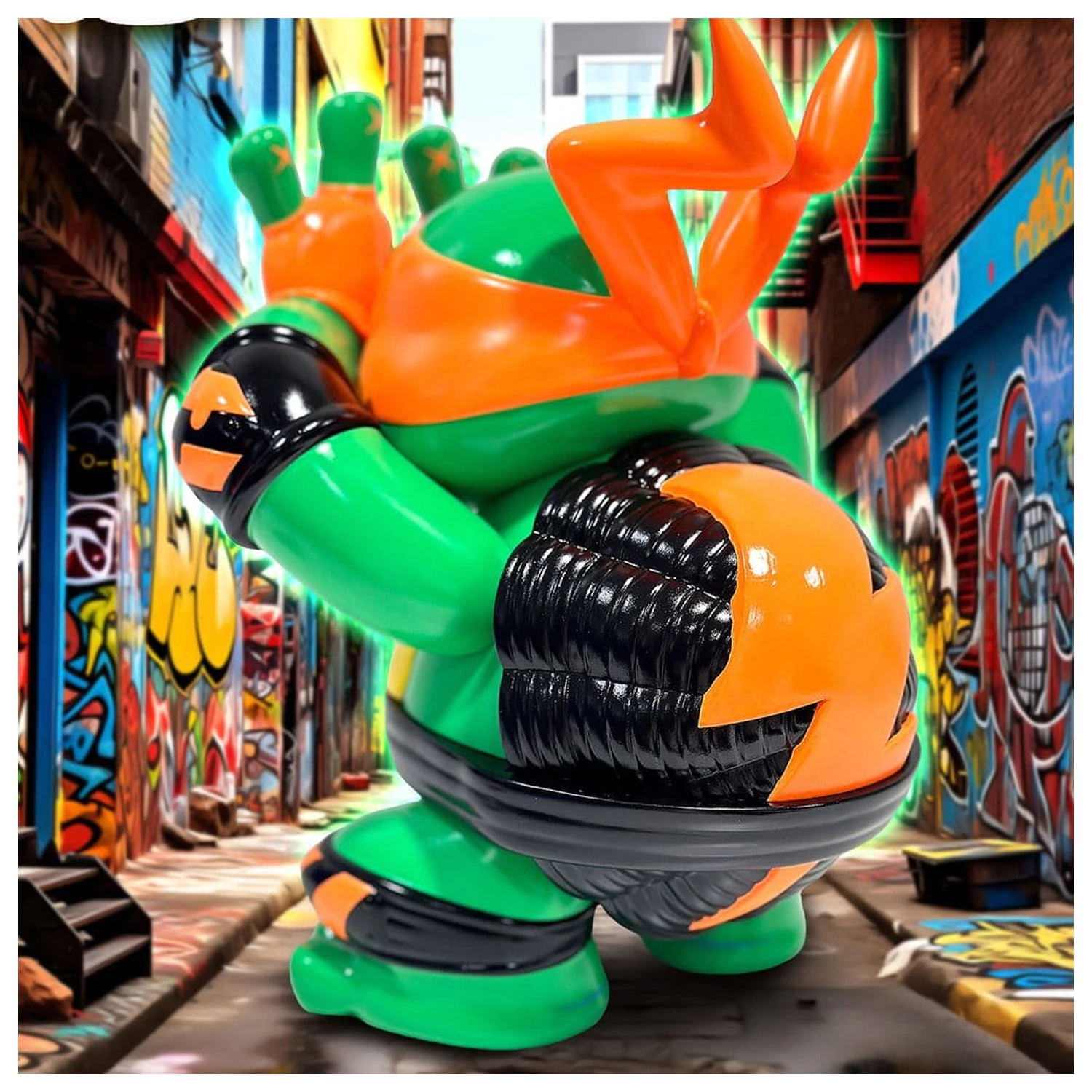 Teenage Mutant Ninja Turtles x Grape Brain Vinyl Figure Michelangelo 24 cm product photo