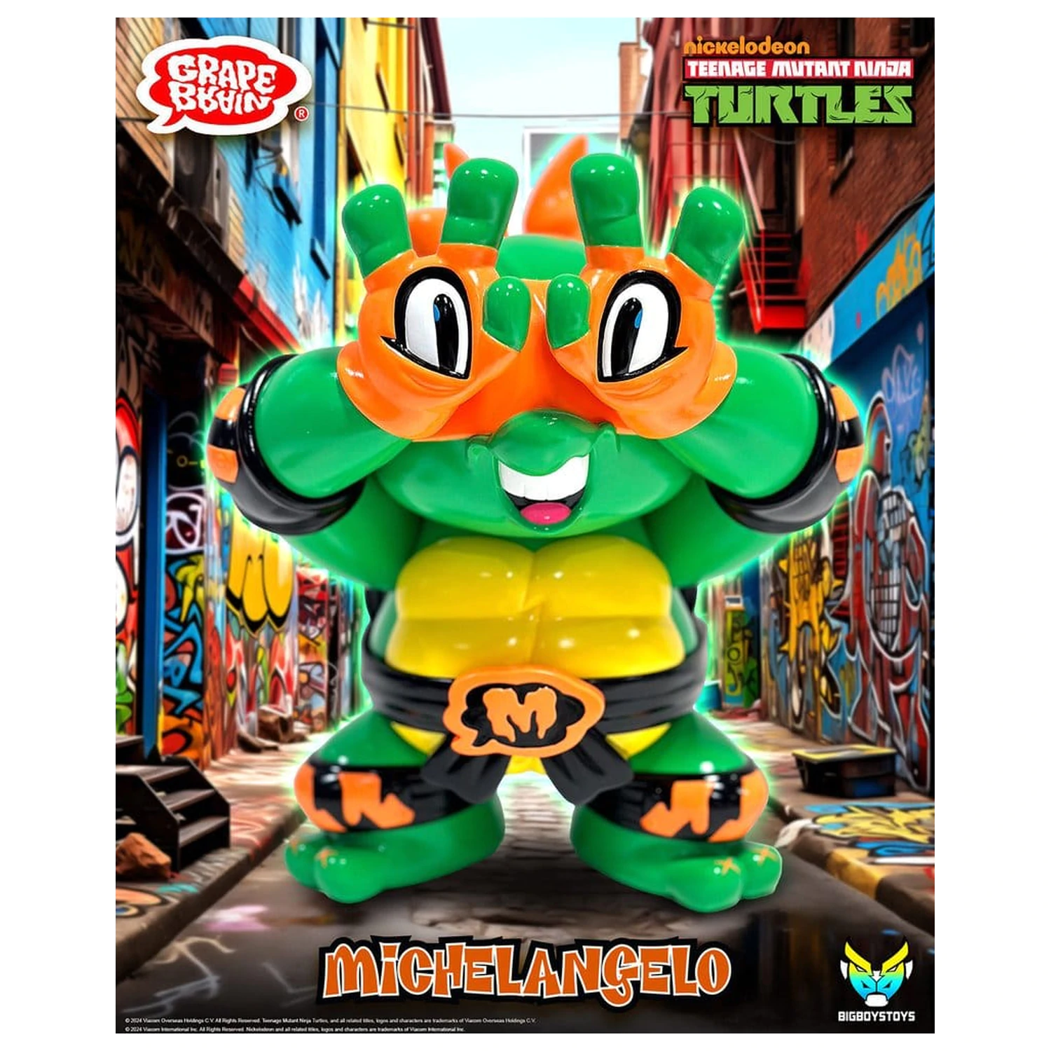 Teenage Mutant Ninja Turtles x Grape Brain Vinyl Figure Michelangelo 24 cm product photo