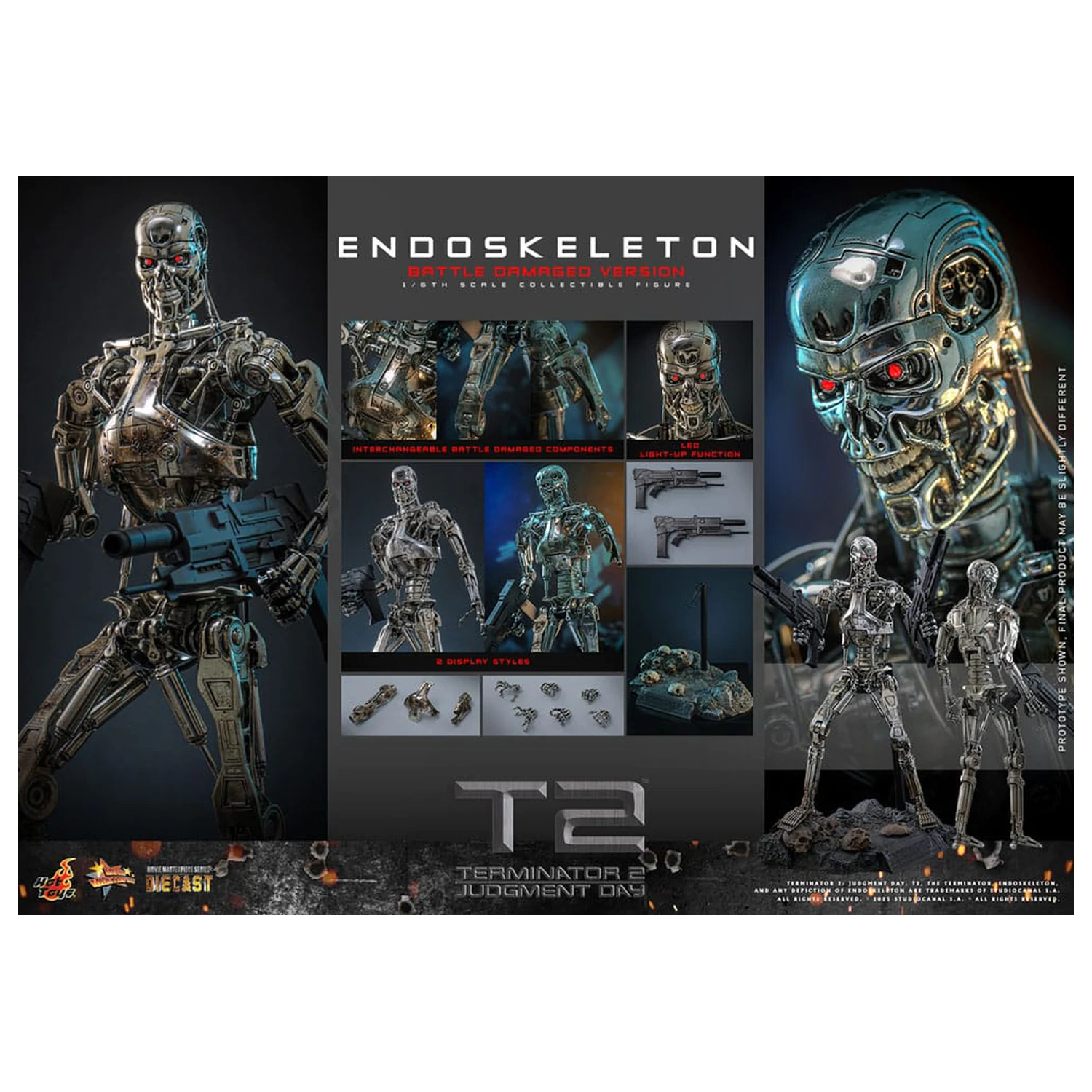 Terminator 2: Judgment Day Movie Masterpiece Action Figure 1/6 Endoskeleton (Battle Damaged Version) 31 cm product photo