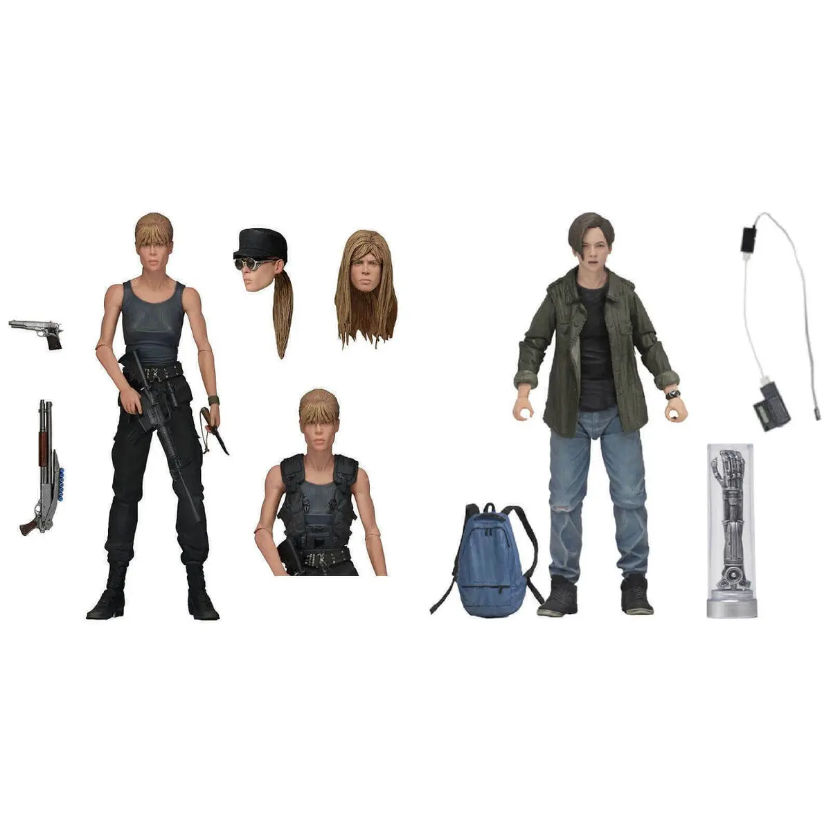 Terminator 2 Judgment Day Sarah Connor and John Connor set 2 figures 18cm product photo