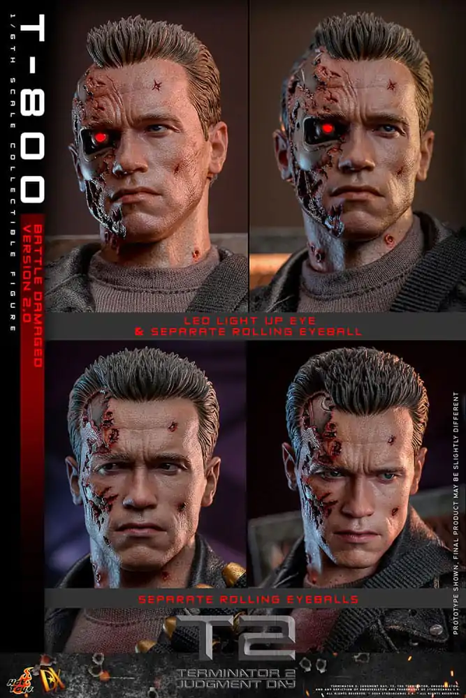 Terminator 2 Movie Masterpiece Action Figure 1/6 T-800 Battle Damaged Version 2.0 32 cm termékfotó