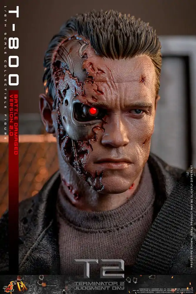 Terminator 2 Movie Masterpiece Action Figure 1/6 T-800 Battle Damaged Version 2.0 32 cm product photo