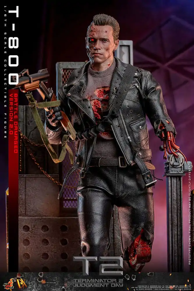 Terminator 2 Movie Masterpiece Action Figure 1/6 T-800 Battle Damaged Version 2.0 32 cm product photo