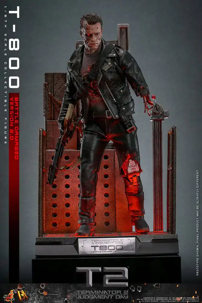 Terminator 2 Movie Masterpiece Action Figure 1/6 T-800 Battle Damaged Version 2.0 32 cm termékfotó