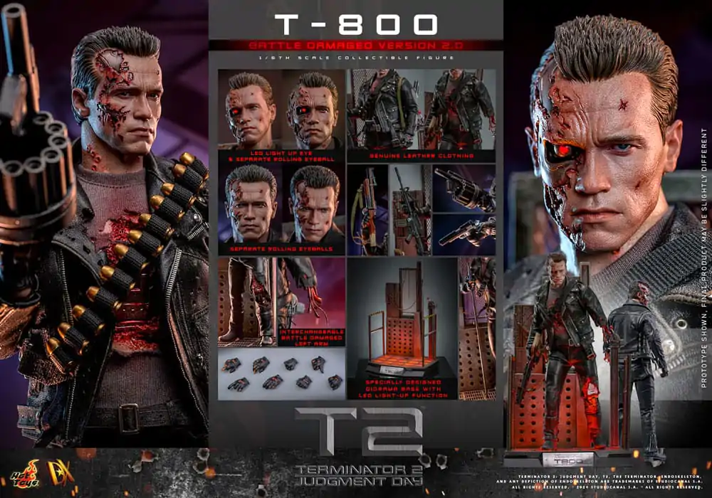 Terminator 2 Movie Masterpiece Action Figure 1/6 T-800 Battle Damaged Version 2.0 32 cm product photo