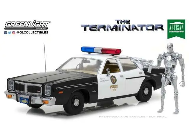 Terminator Diecast Model 1/18 1977 Dodge Monaco Metropolitan Police with Figure product photo