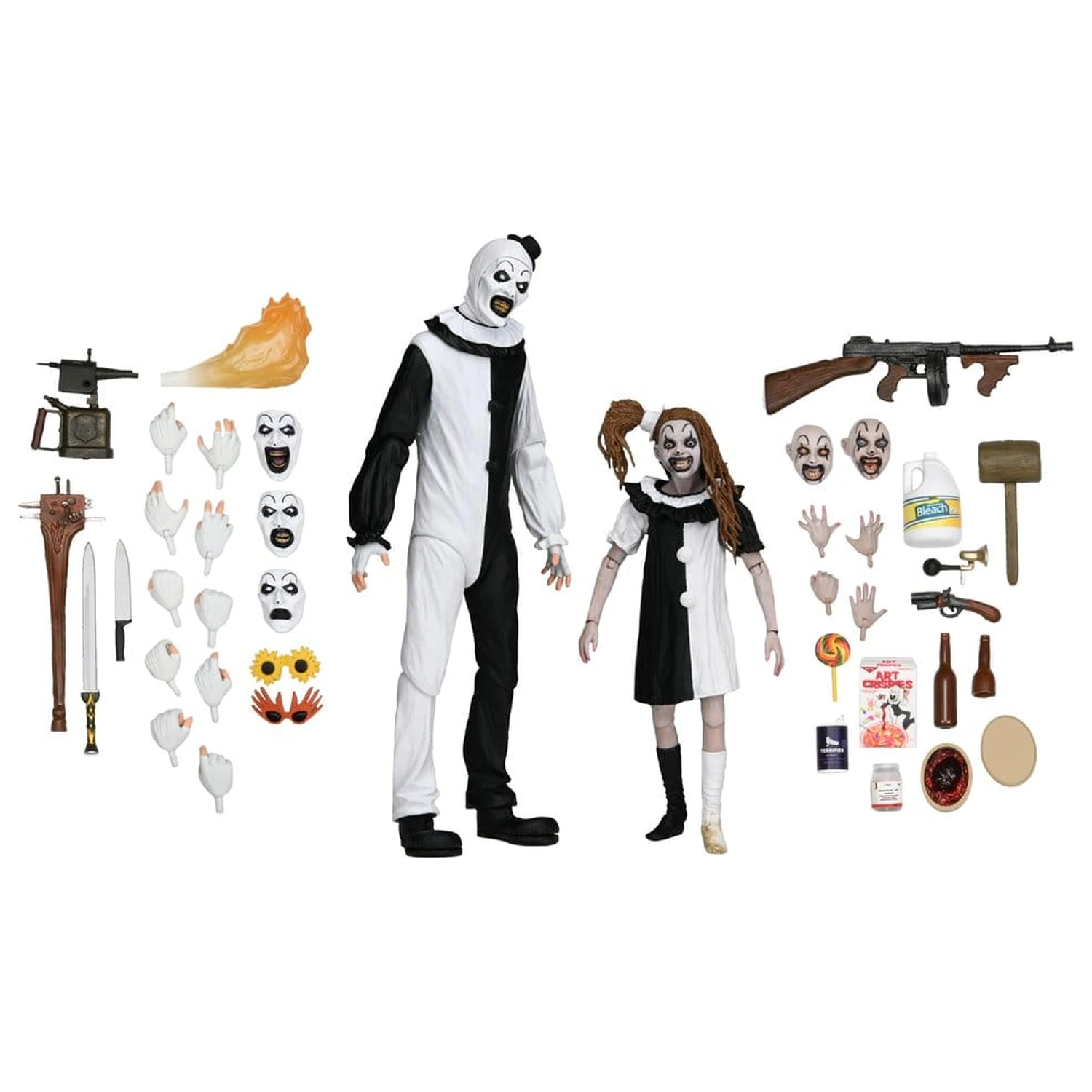 Terrifier 2 2-Pack Action Figures Ultimate Art the Clown & Little Pale Girl 18 cm product photo