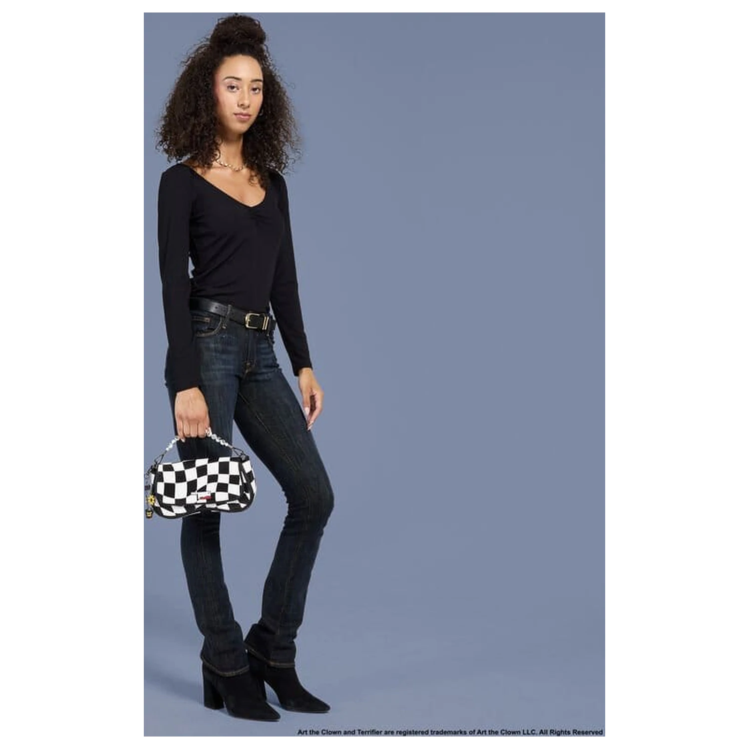 Terrifier by Loungefly Crossbody Bag Art the Clown Checkered product photo