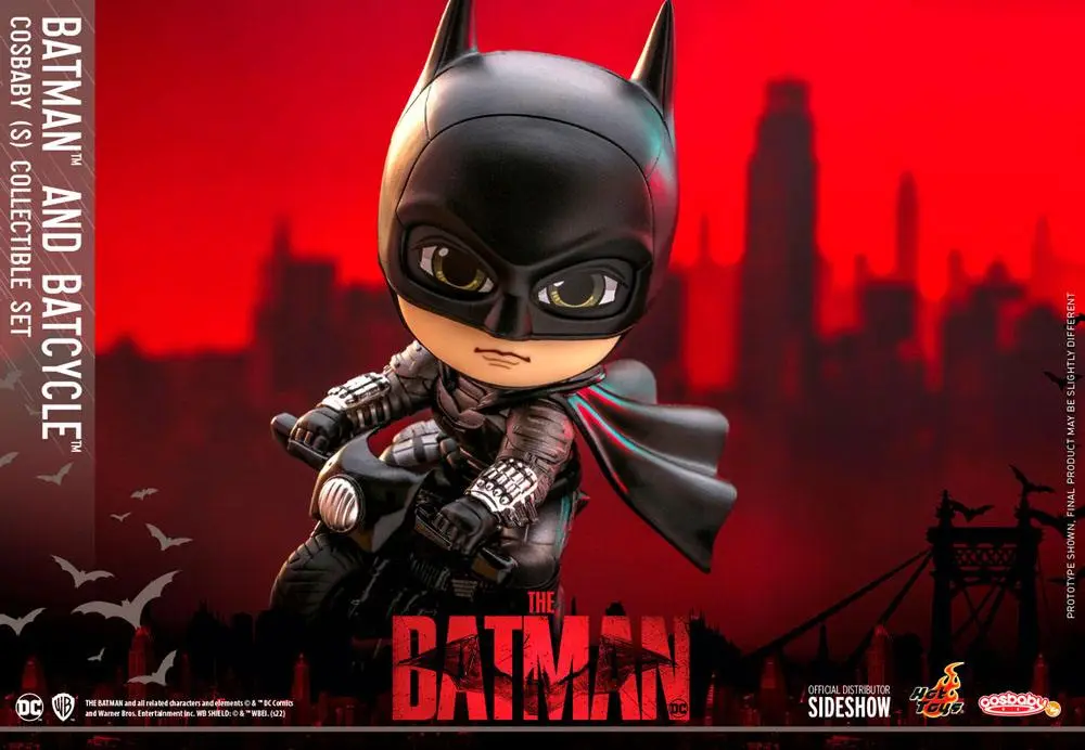 The Batman Cosbaby Mini Figure Set Batman &amp; Batcycle 12 cm product photo