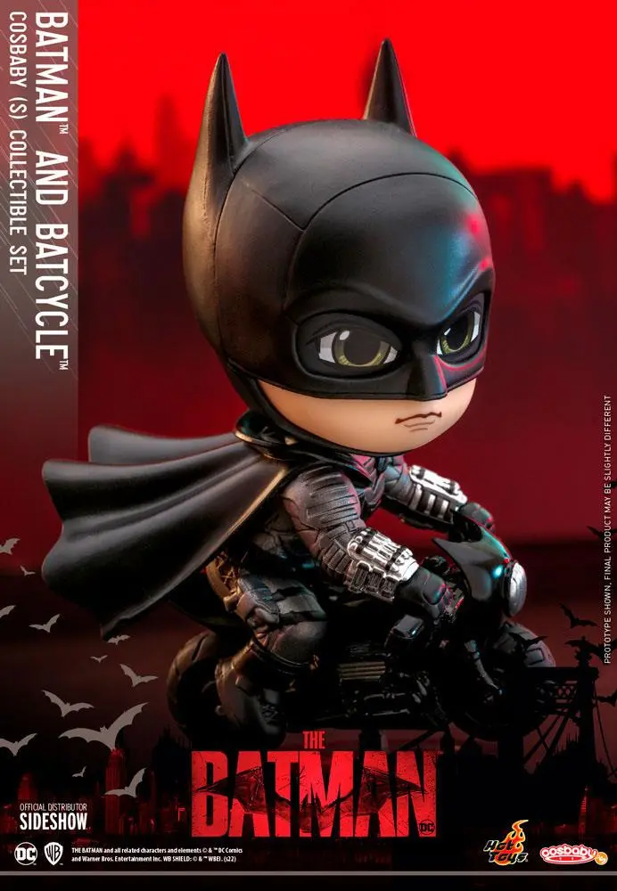 The Batman Cosbaby Mini Figure Set Batman &amp; Batcycle 12 cm product photo