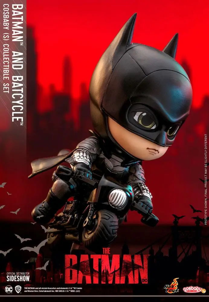The Batman Cosbaby Mini Figure Set Batman &amp; Batcycle 12 cm product photo