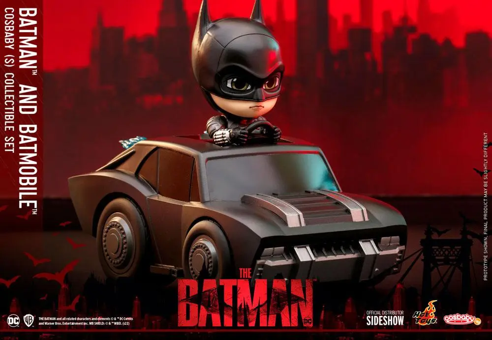 The Batman Cosbaby Mini Figure Set Batman &amp; Batmobile 12 cm product photo