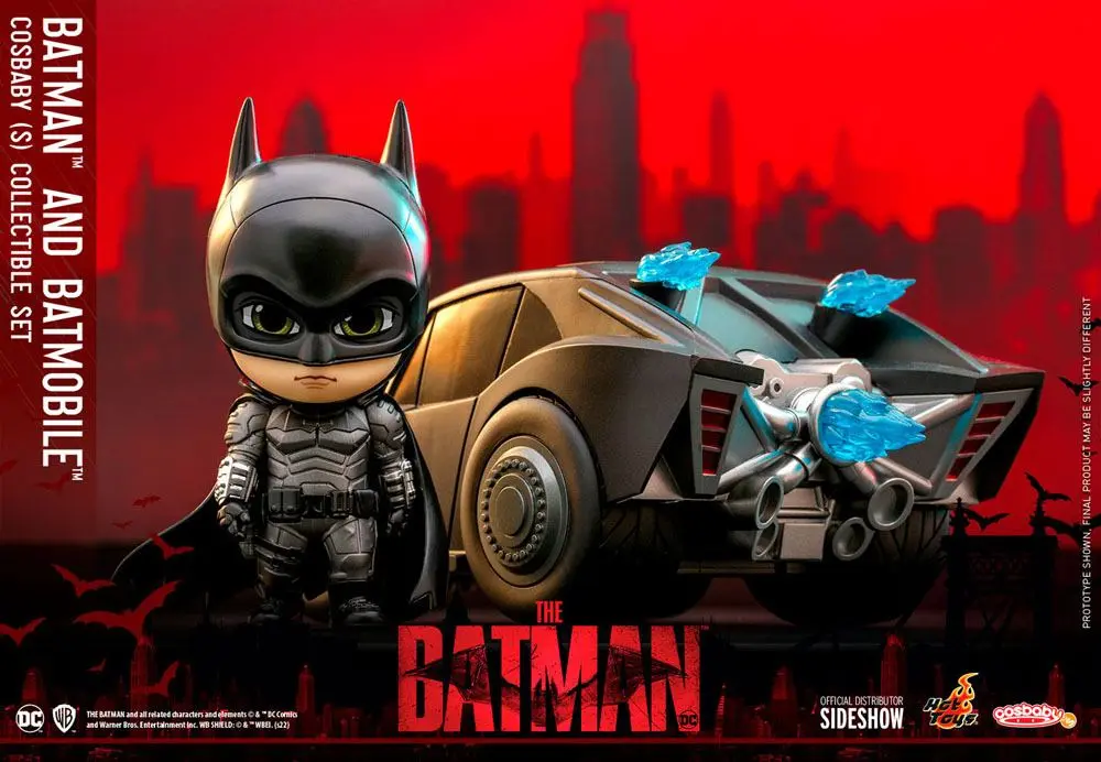 The Batman Cosbaby Mini Figure Set Batman &amp; Batmobile 12 cm product photo