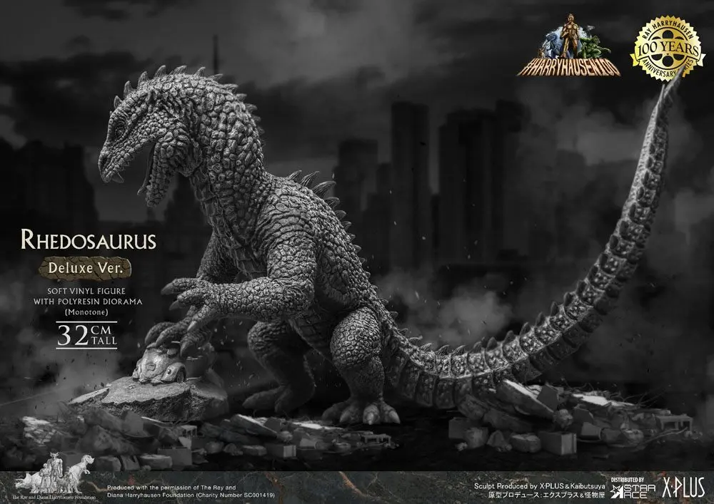 The Beast from 20,000 Fathoms Soft Vinyl Statue Ray Harryhausens Rhedosaurus Monotone Deluxe Ver. product photo