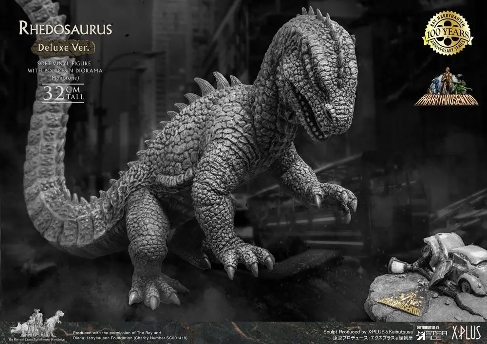 The Beast from 20,000 Fathoms Soft Vinyl Statue Ray Harryhausens Rhedosaurus Monotone Deluxe Ver. product photo