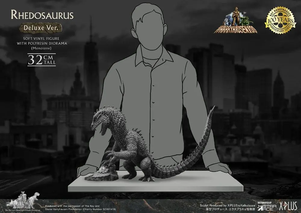 The Beast from 20,000 Fathoms Soft Vinyl Statue Ray Harryhausens Rhedosaurus Monotone Deluxe Ver. product photo