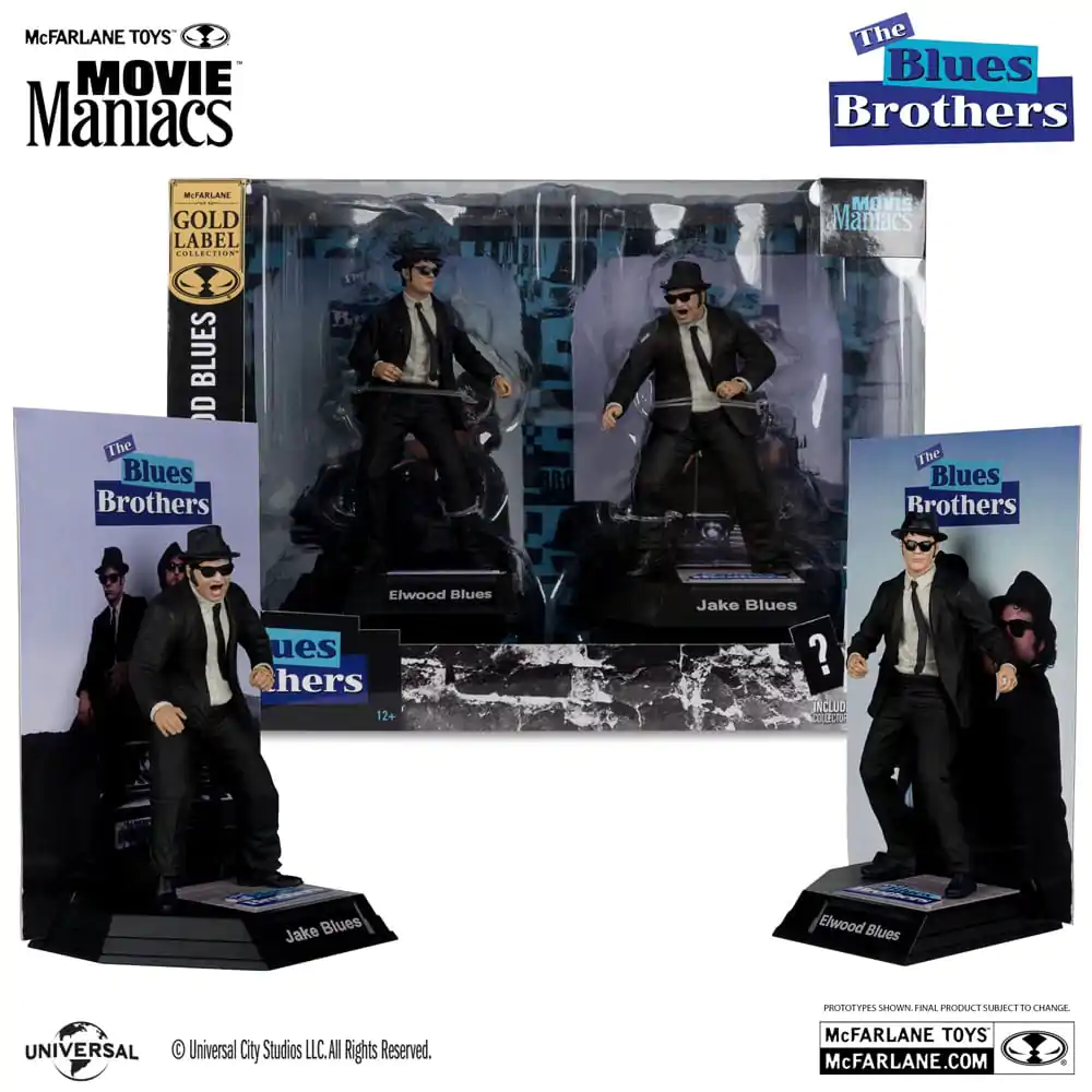 The Blues Brothers Movie Maniacs PVC Statue 2-Pack Jake & Elwood Blues (Gold Label) 15 cm termékfotó