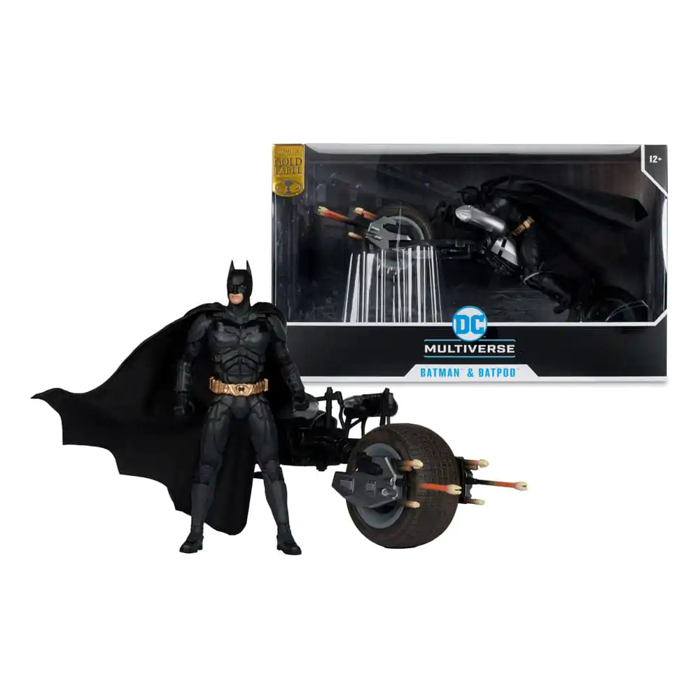 The Dark Knight DC Multiverse Action Figure with Vehicle Batman & The Batpod 18 cm product photo