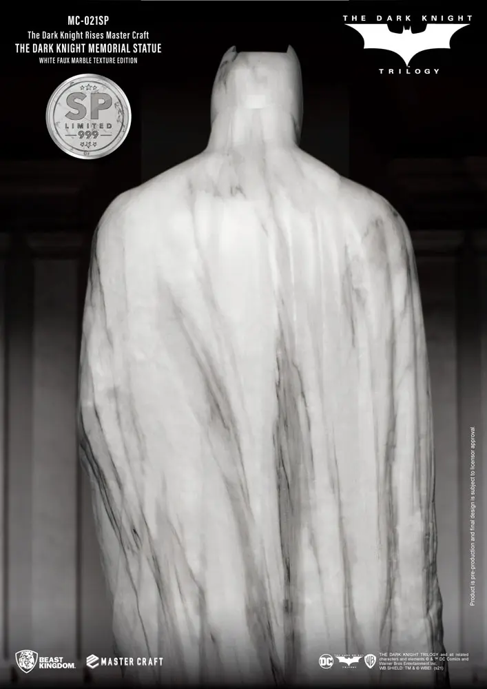 The Dark Knight Rises Master Craft Statue The Dark Knight Memorial Batman White Faux Marble Texture product photo