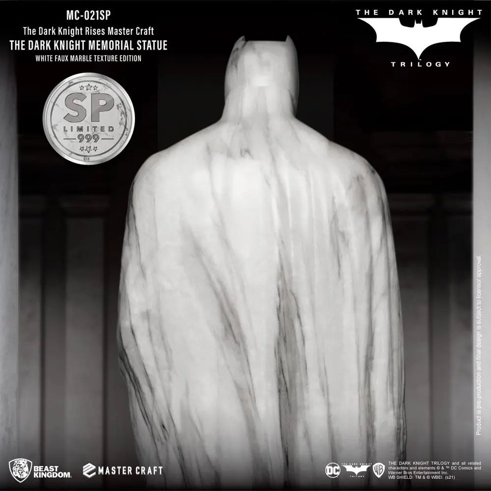 The Dark Knight Rises Master Craft Statue The Dark Knight Memorial Batman White Faux Marble Texture product photo