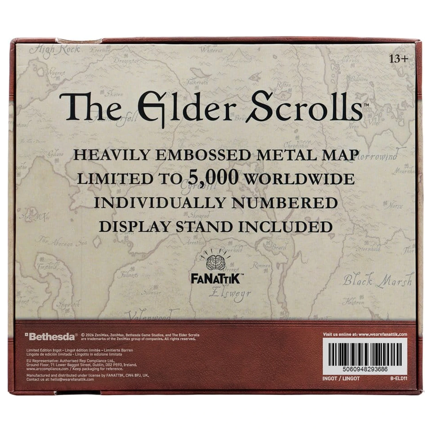 The Elder Scrolls Replica Metal Map of Tamriel Limited Edition 15 x 13 cm product photo