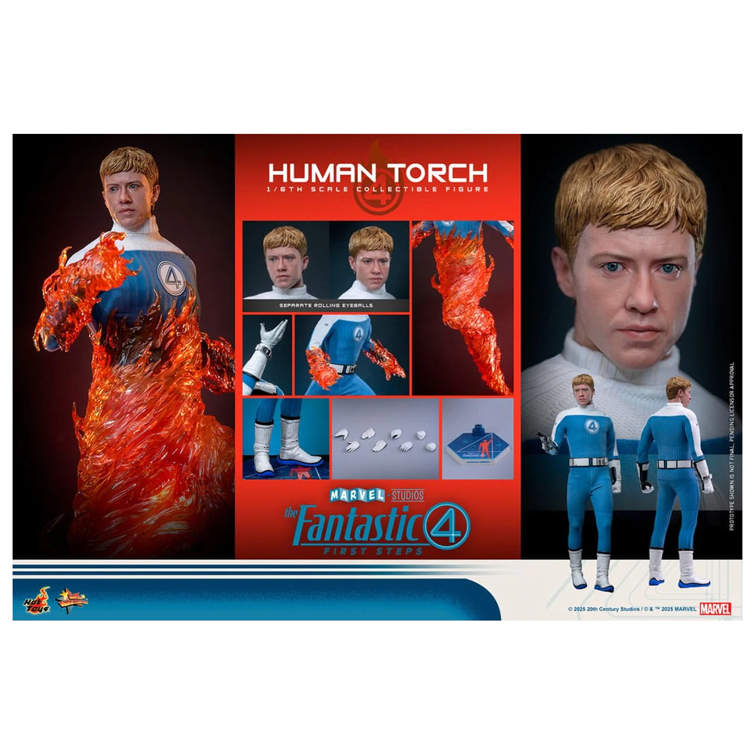 The Fantastic Four: First Steps Movie Masterpiece Action Figure 1/6 Human Torch 30 cm product photo