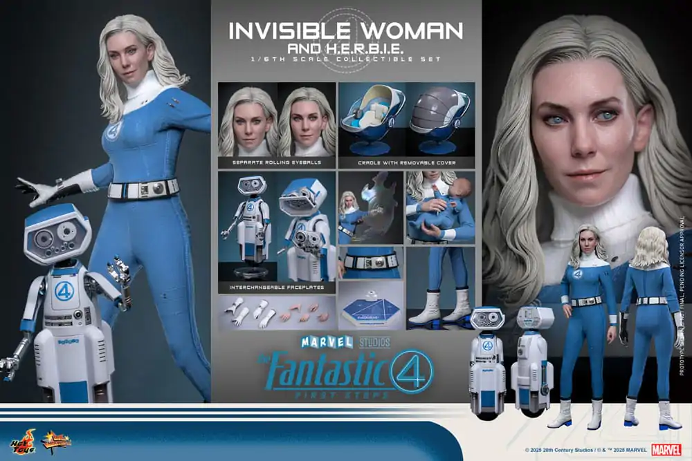 The Fantastic Four: First Steps Movie Masterpiece Action Figure 2-Pack 1/6 Invisible Woman & H.E.R.B.I.E. 28 cm product photo