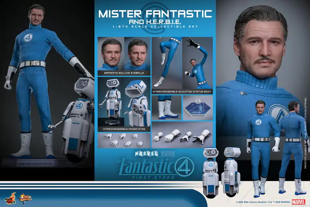 The Fantastic Four: First Steps Movie Masterpiece Action Figure 2-Pack 1/6 Mister Fantastic & H.E.R.B.I.E. 30 cm product photo