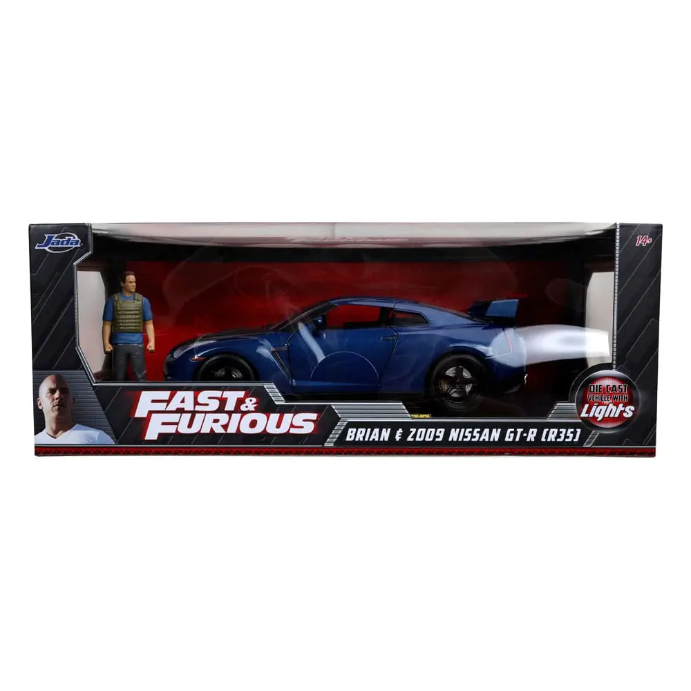 The Fast and Furious Diecast Model Hollywood Rides 1/18 2009 Nissan Skyline GT-R R35 with Brian Figur product photo