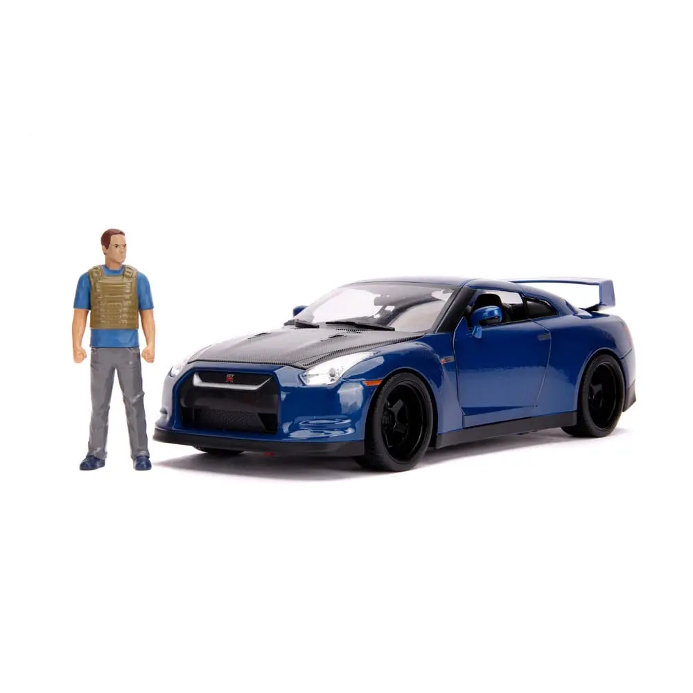 The Fast and Furious Diecast Model Hollywood Rides 1/18 2009 Nissan Skyline GT-R R35 with Brian Figur product photo