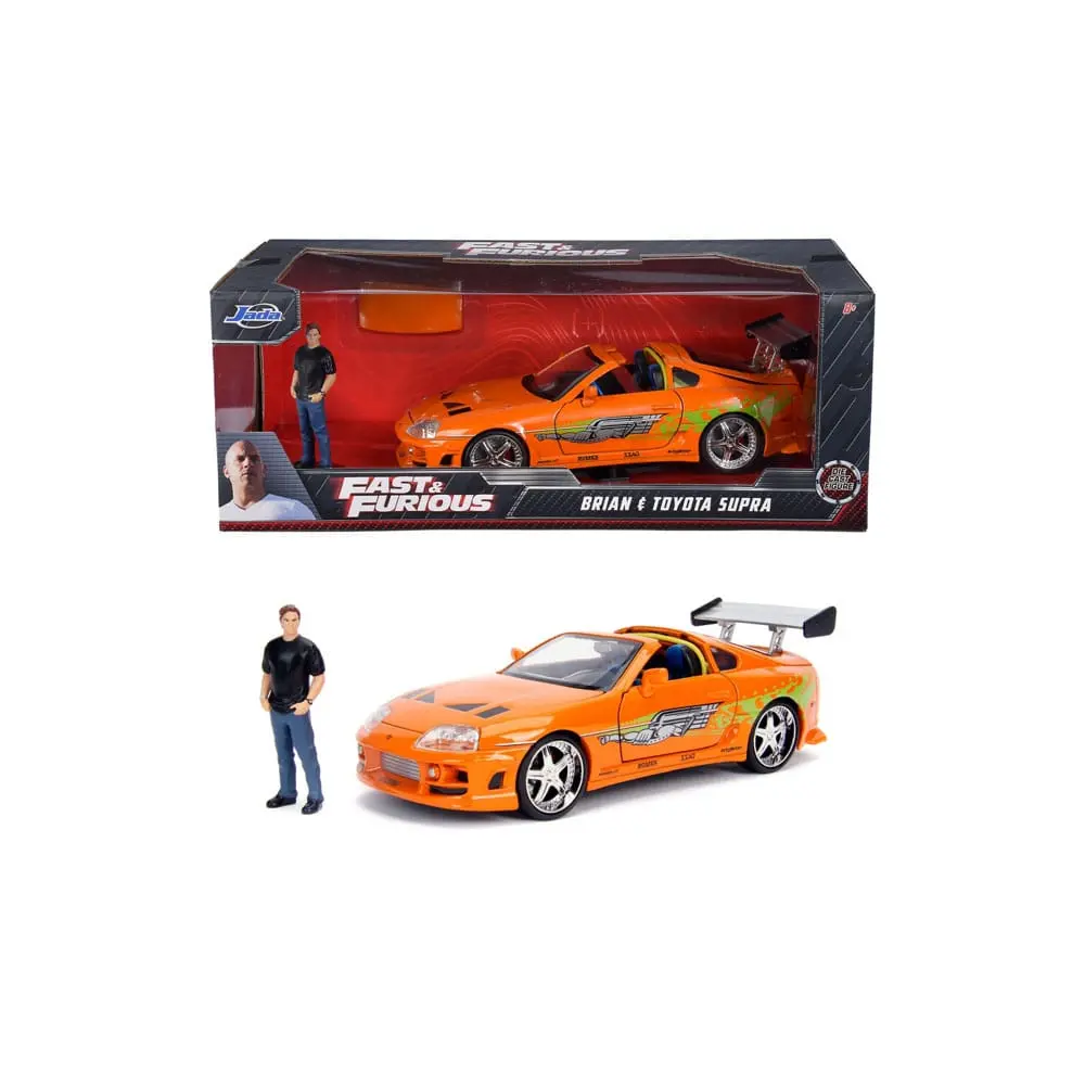The Fast and Furious Diecast Model Hollywood Rides 1/24 1995 Toyota Supra with Brian O'Connor Figur product photo