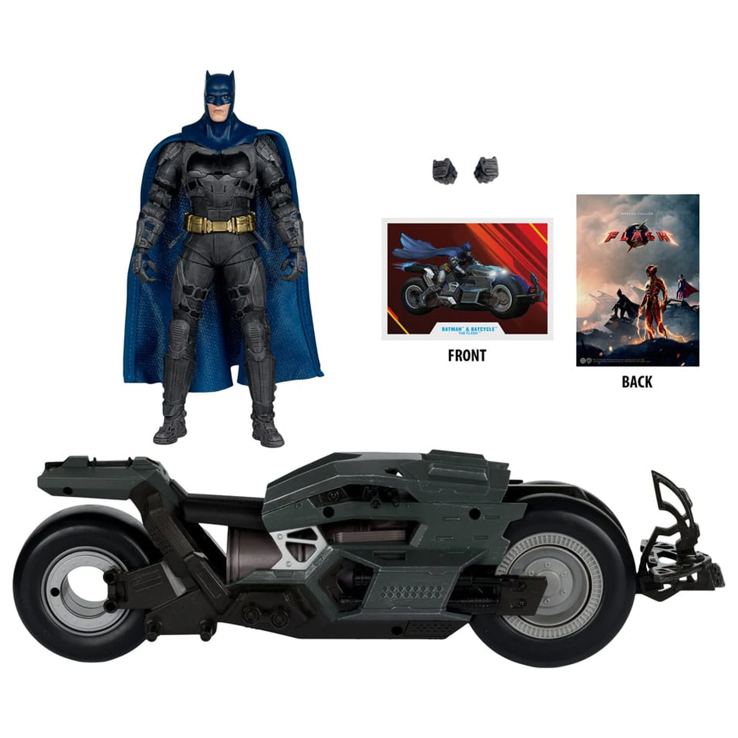 The Flash DC Multiverse Vehicle Batcycle with Batman   product photo