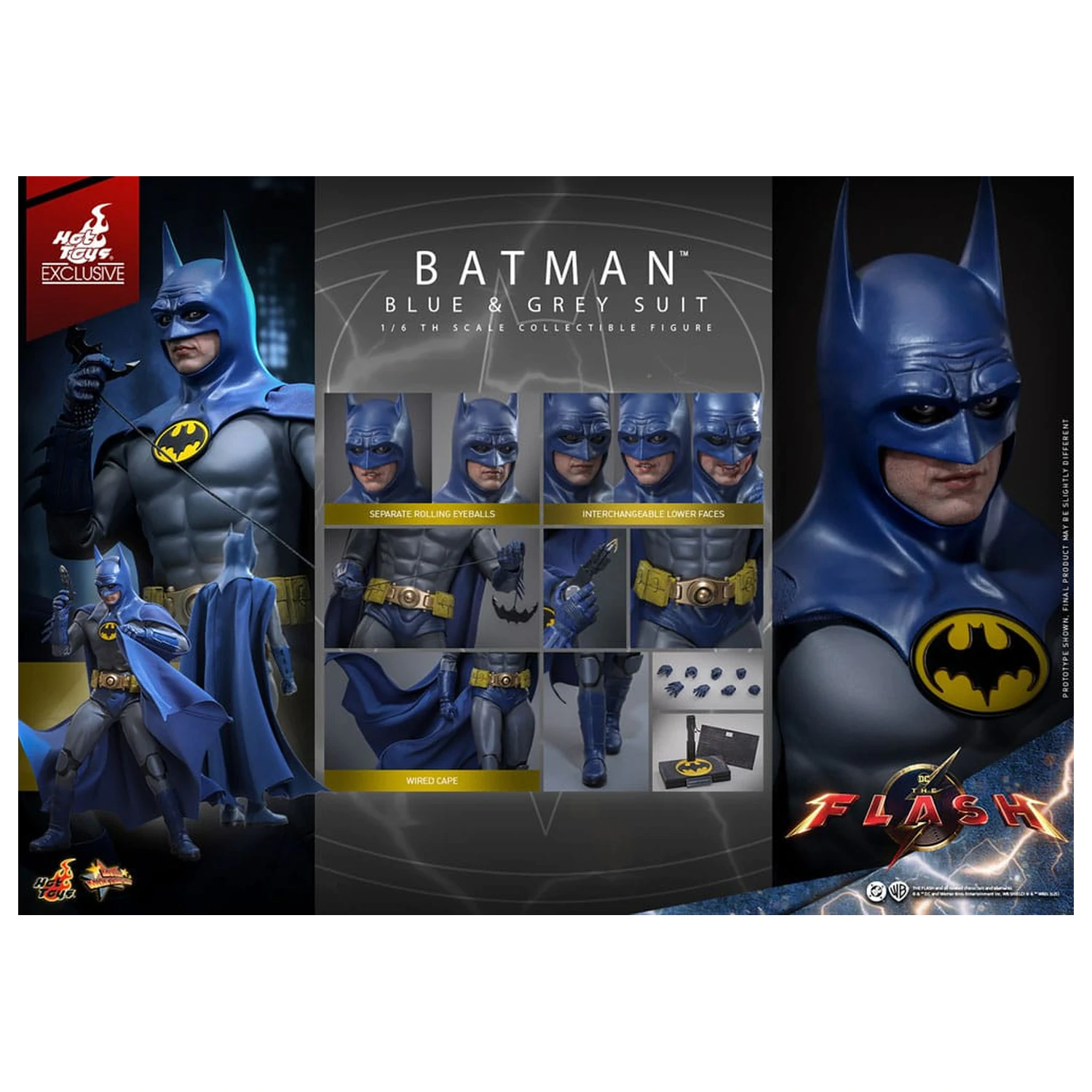 The Flash Movie Masterpiece Action Figure 1/6 Batman (Blue & Grey Suit) Limited Edition 30 cm product photo