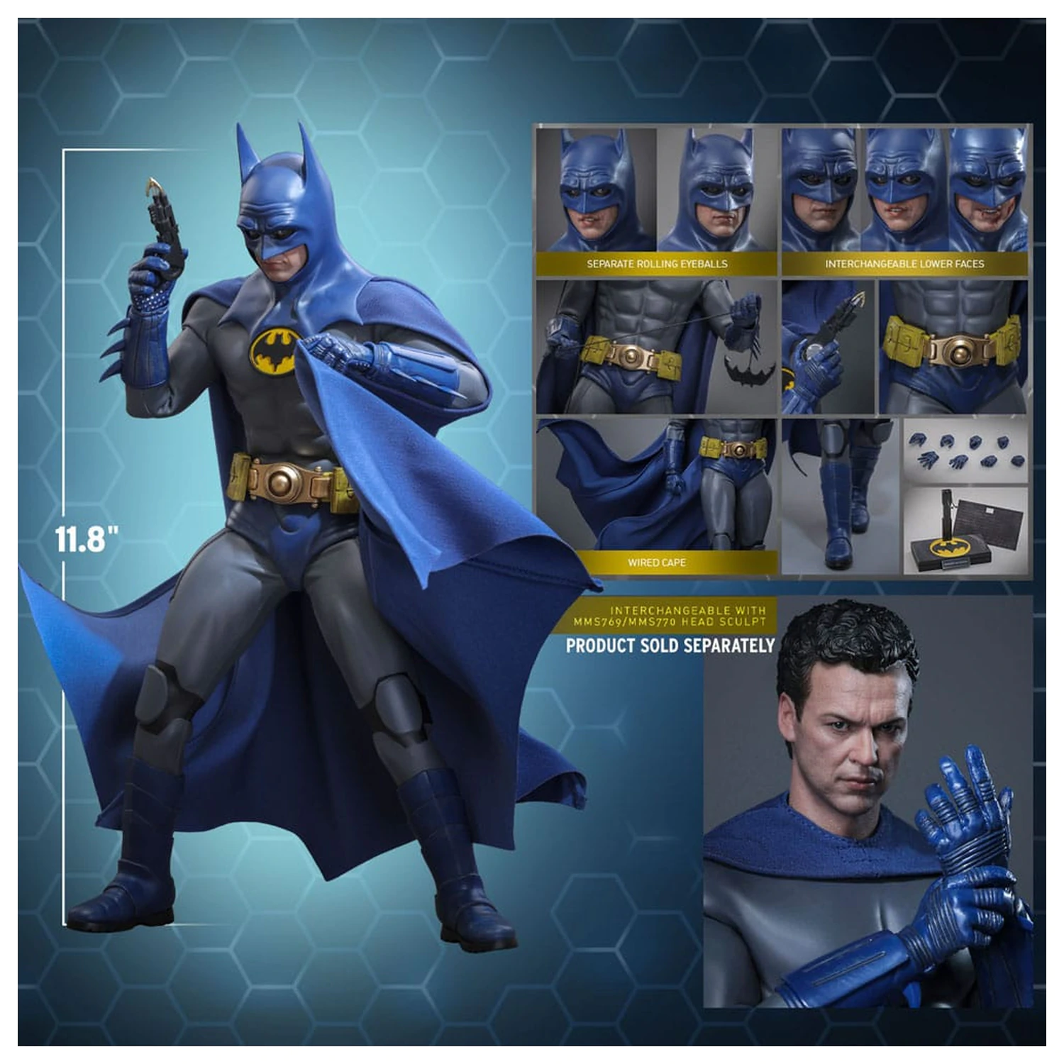 The Flash Movie Masterpiece Action Figure 1/6 Batman (Blue & Grey Suit) Limited Edition 30 cm product photo