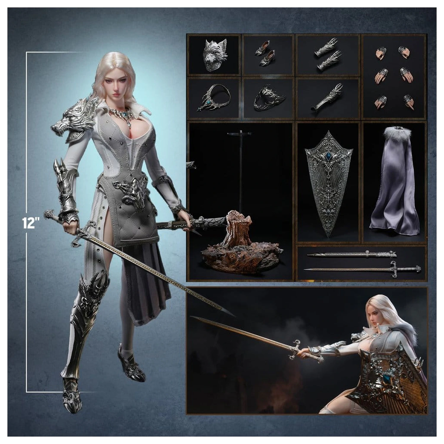 The Girl Under Wolf's Ward Action Figure 1/6 Alina (Silver) 30 cm product photo