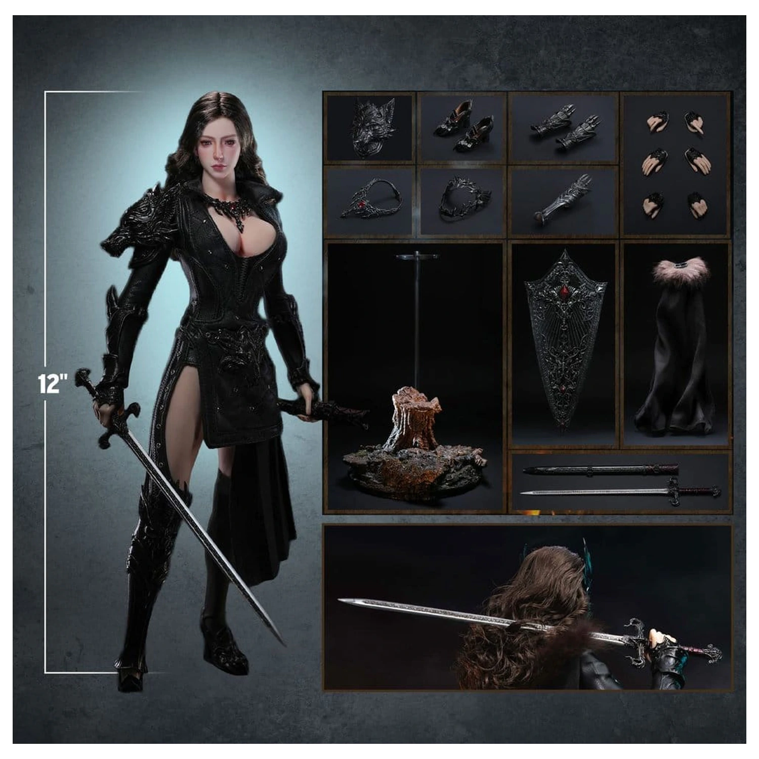 The Girl Under Wolf's Ward Action Figure 1/6 Eleanor (Black) 30 cm product photo