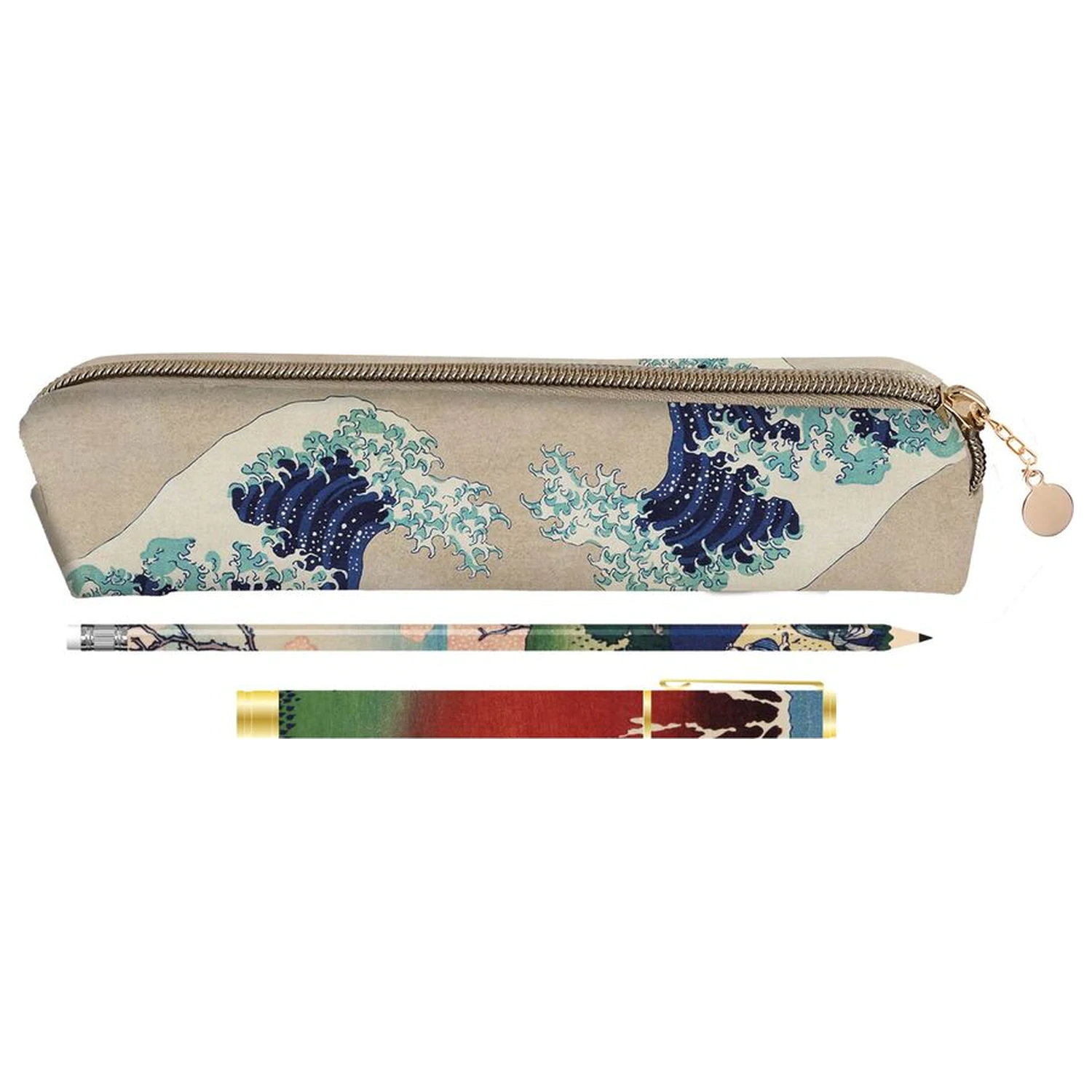 The Great Wave of Kanagawa Hokusai Set pencil case, pen and pencil product photo