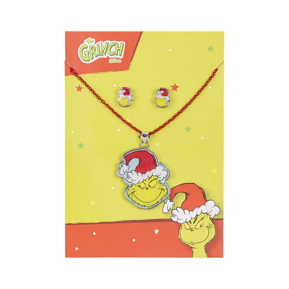 The Grinch Christmas Set necklace and earrings product photo