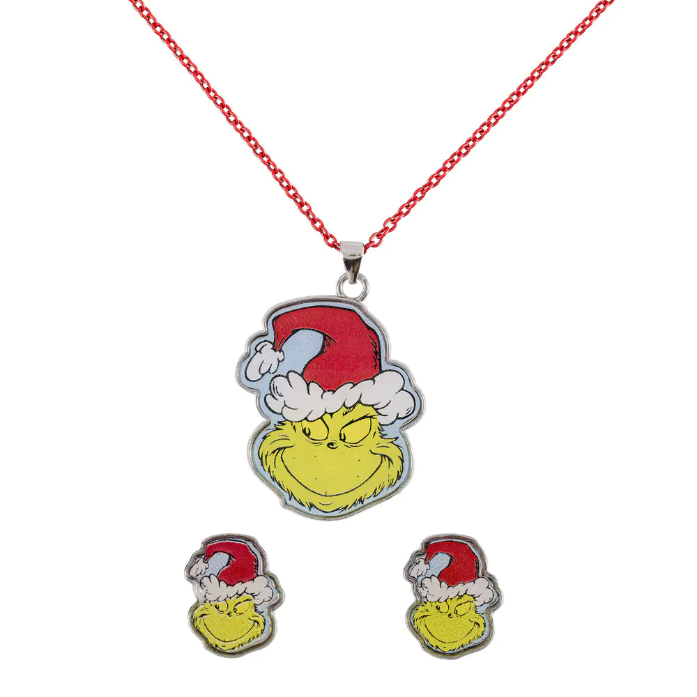 The Grinch Christmas Set necklace and earrings product photo