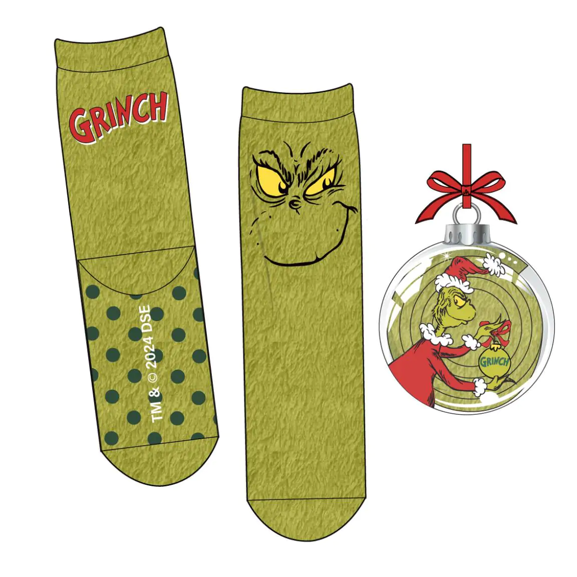 The Grinch Tree Ornment with Anti-Slip Socks 38-45 product photo