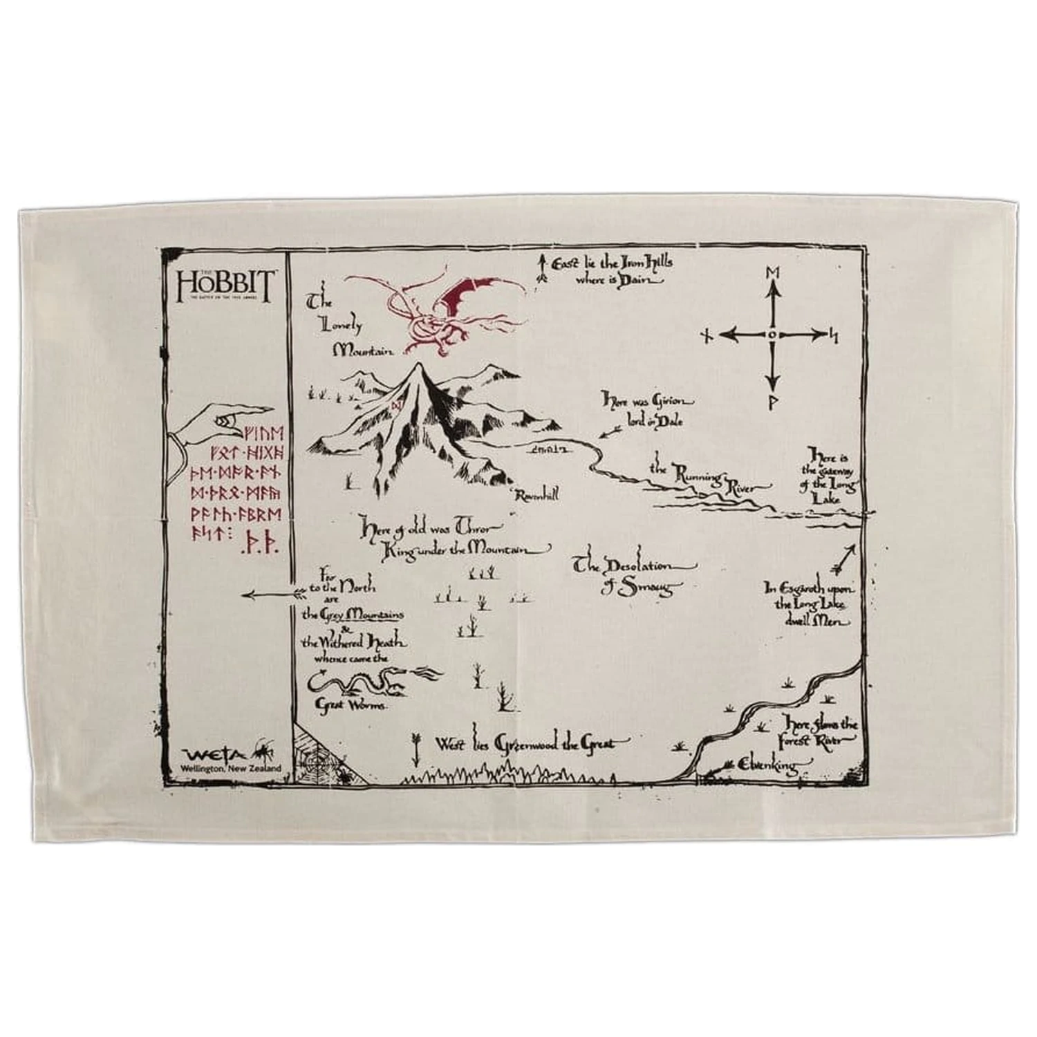  The Hobbit Tea Towel Thorins Map 72 cm  product photo