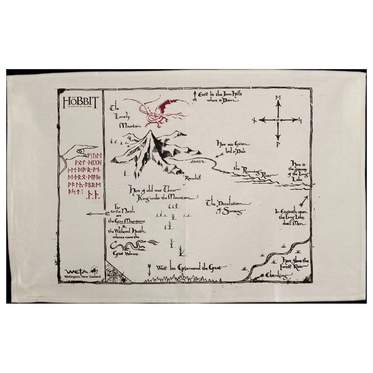  The Hobbit Tea Towel Thorins Map 72 cm  product photo