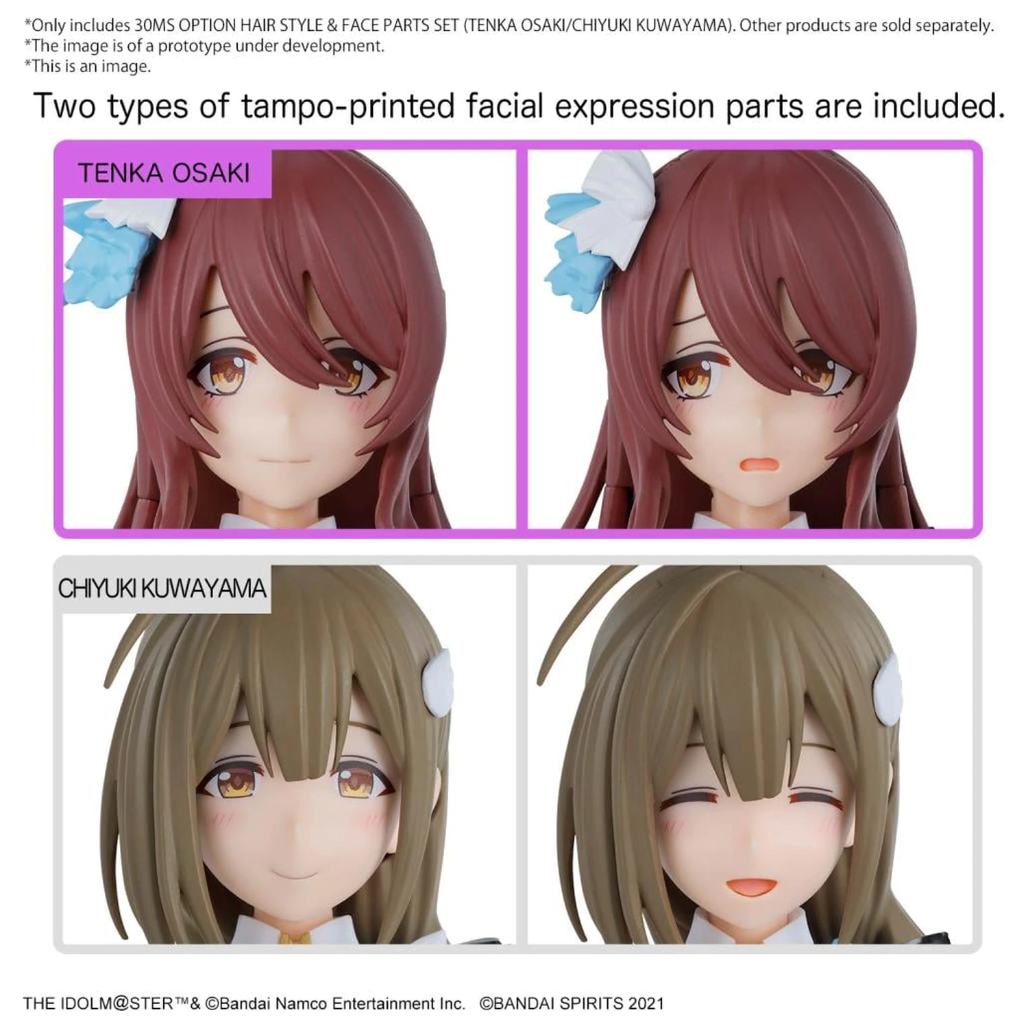 The Idolmaster 30MS Option Hair Style & Face Parts Set Model Kit product photo