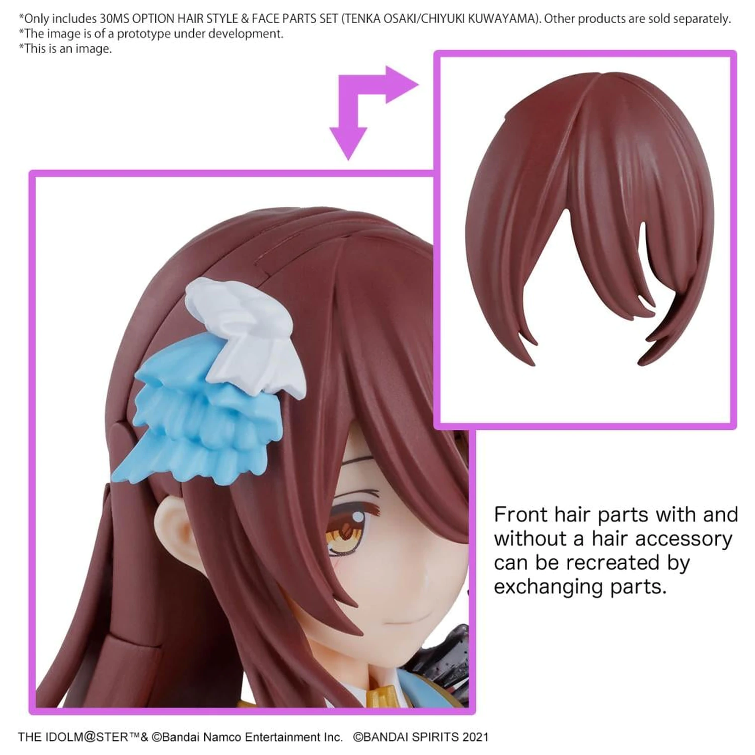 The Idolmaster 30MS Option Hair Style & Face Parts Set Model Kit product photo
