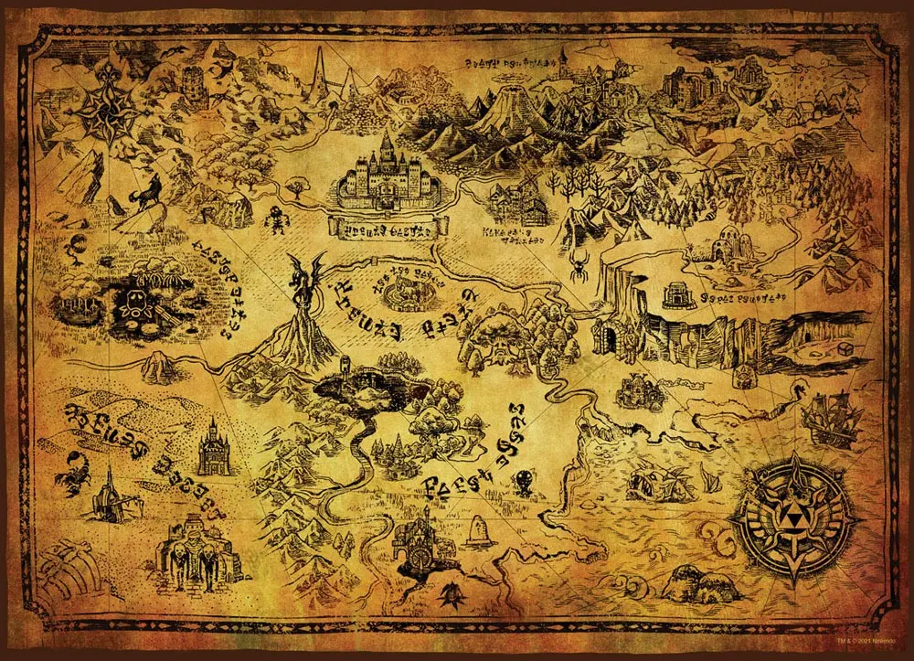 The Legend of Zelda Jigsaw Puzzle Hyrule Map (1000 pieces) product photo