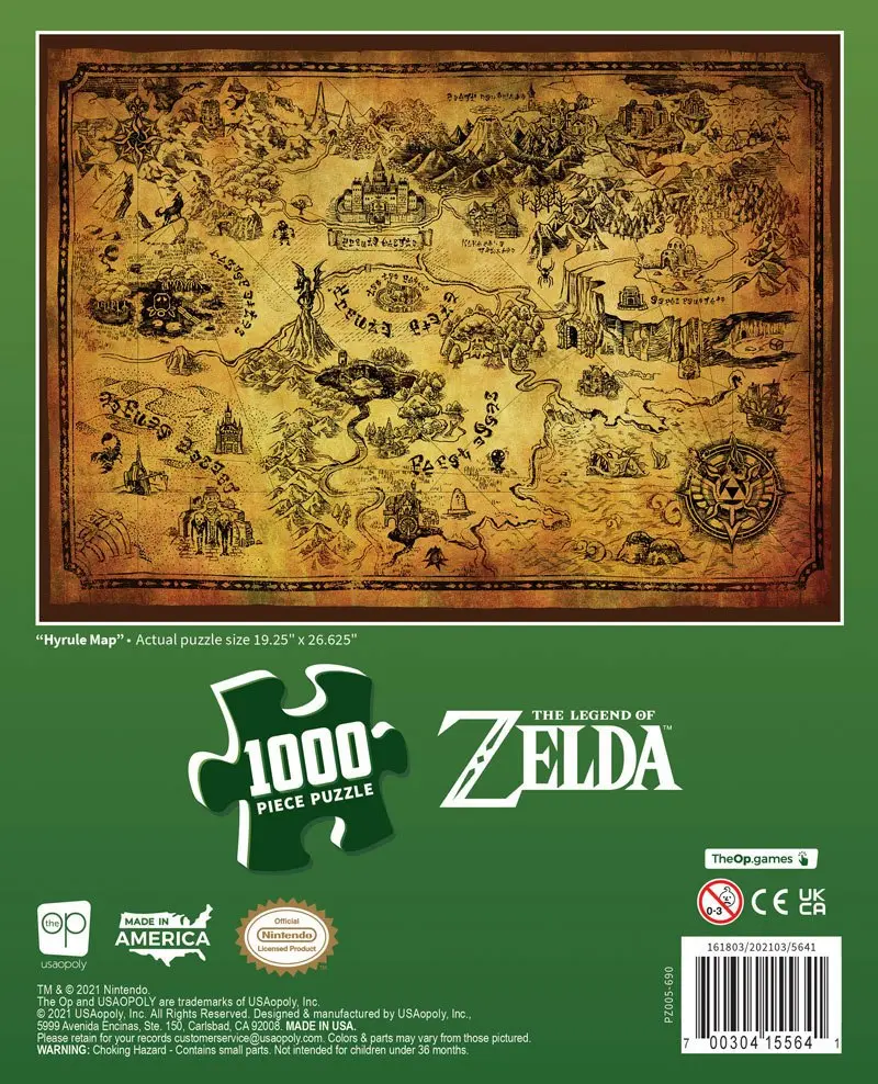 The Legend of Zelda Jigsaw Puzzle Hyrule Map (1000 pieces) product photo